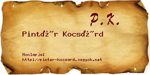 Pintér Kocsárd névjegykártya